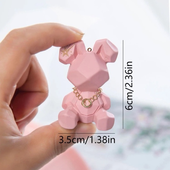 Geometric bear decor Minifigure toy statue ornament animal figure blue rabbit - Picture 7 of 7